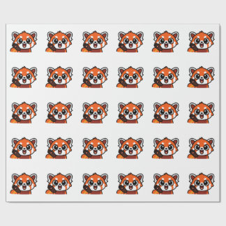 Papier Cadeau Cute Kawaii Red Panda Pattern Wrapping Paper for G