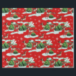 Papier Cadeau Cute Kitschy Retro Christmas Reindeer<br><div class="desc">Le papier d'emballage présente un design charmant et fantaisiste qui évoque un sentiment de nostalgie et de joie de vivre. Face à un arrière - plan rouge vif,  vous découvrirez une scène charmante de rennes kitsch,  mignons,  rétro,  frolant parmi des nuages gras et enneigés.</div>