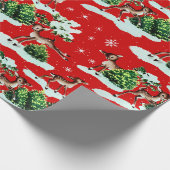 Papier Cadeau Cute Kitschy Retro Christmas Reindeer (Coin)