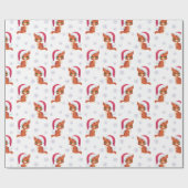 Papier Cadeau Cute Kittens Avec Santa Hat Snowflake Noël Guerre (Plat)