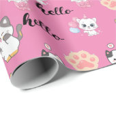 Papier Cadeau Cute kitty (Coin rond)
