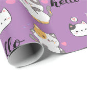 Papier Cadeau Cute kitty (Coin rond)