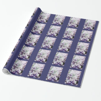 Papier Cadeau Cute Kitty Motif violet Feuilles Abstraits