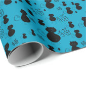 Papier Cadeau Cute kitty pattern (Coin rond)