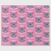 Papier Cadeau Cute Koala Ours Koalified Anniversaire fille rose (Plat)