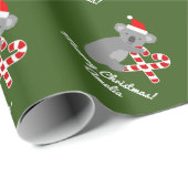 Papier Cadeau Cute koala ours sucre de canne Noël tropical (Coin rond)