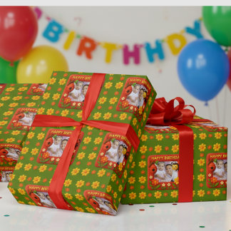 Papier Cadeau Cute Ladybug Birthday Photo personnalisable