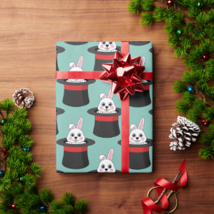 Papier Cadeau Cute lapin dans le Motif Casquette Assistant