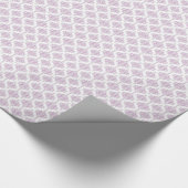 Papier Cadeau Cute Lavande violet et blanc Damas (Coin)