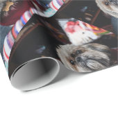 Papier Cadeau Cute lhasa apso puppy at (Coin rond)