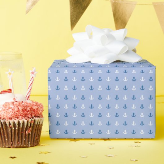 Papier Cadeau Cute Little Anchor Pattern (Fête d'anniversaire)