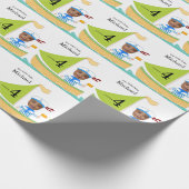 Papier Cadeau Cute Little Sailor Nautical Boys Fun Fun Anniversa (Coin)