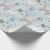Papier Cadeau Cute Llama Motif Pois (Coin)