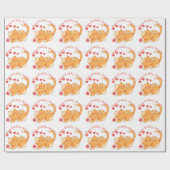 Papier Cadeau Cute Lote Orange Tabby Kitten (Plat)