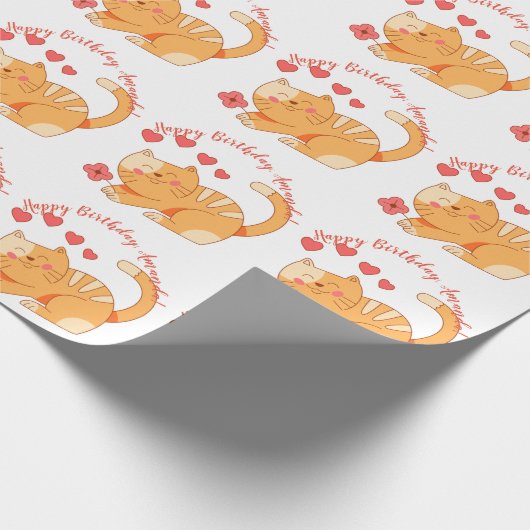 Papier Cadeau Cute Lote Orange Tabby Kitten (Coin)