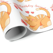 Papier Cadeau Cute Lote Orange Tabby Kitten (Coin rond)