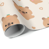 Papier Cadeau Cute Love Capybara (Coin rond)