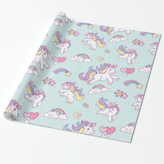 Papier Cadeau Cute Magique Unicorn Pastel couleur personnalisée
