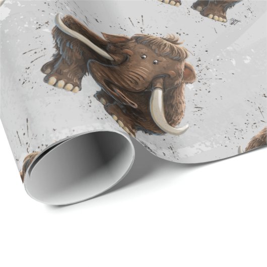 Papier Cadeau Cute Mastodon (Coin rond)