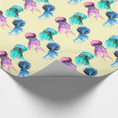 Papier Cadeau Cute méduse trio aquarelle art (Coin)