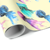 Papier Cadeau Cute méduse trio aquarelle art (Coin rond)