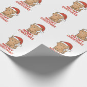 Papier Cadeau Cute Meowy Christmas Cat Santa Hat (Coin)