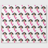 Papier Cadeau Cute Mermaid à queue rose Thunder_Cove (Plat)
