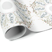 Papier Cadeau Cute mini-couronne florale (Coin rond)