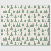 Papier Cadeau Cute Minimalist Christmas Tree Pattern – Festive (Plat)