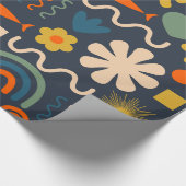 Papier Cadeau Cute Miscellany Motif scandinave Bleu orange (Coin)