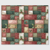 Papier Cadeau Cute Modern Gold Christmas Patchwork Pattern (Plat)