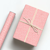 Papier Cadeau Cute Moderne Blanc Rose-Rosé Coeur