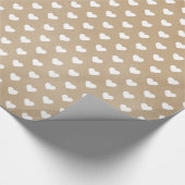 Papier Cadeau Cute Moderne Simple Coeurs Blancs Kraft (Coin)