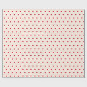 Papier Cadeau Cute Moderne Simple Coeurs rouges sur la crème (Plat)