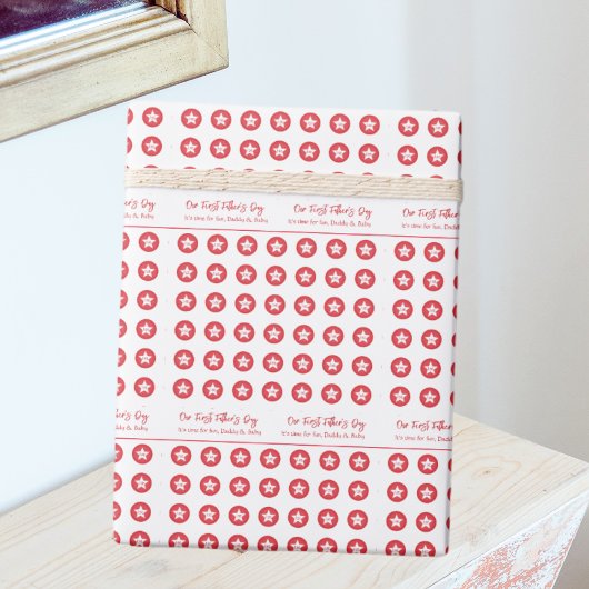 Papier Cadeau Cute Moderne Simple Papa Papa Papa Première Fête d