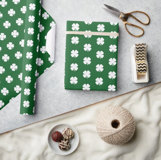 Papier Cadeau Cute Moderne Simple Vert foncé Clair Clair Clair (Artisanat)