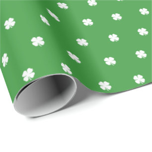 Papier Cadeau Cute Moderne Simple Vert Lucky Cloches