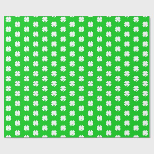 Papier Cadeau Cute Moderne Simple Vibrant Vert Lucky Cloches (Plat)