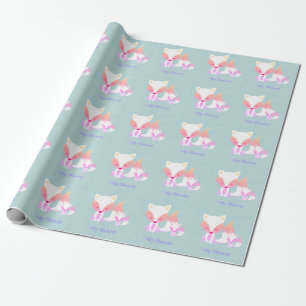 Papier Cadeau Cute Momma Fox et Baby Fox Baby shower
