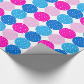 Papier Cadeau Cute Motif bleu et rose Polka (Coin)