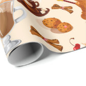 Papier Cadeau Cute Motif café (Coin rond)