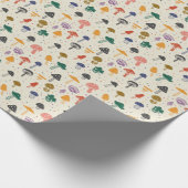 Papier Cadeau Cute Motif de champignons Moderne Style tendance (Coin)
