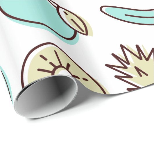 Papier Cadeau Cute Motif de fruits Summery Motif à thème (Coin rond)