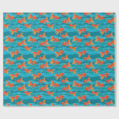 Papier Cadeau Cute Motif de natation Goldfish & Water (Plat)