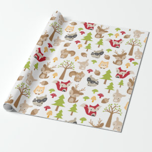 Papier Cadeau Cute Motif des bois et des forêts