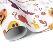 Papier Cadeau Cute Motif Halloween (Coin rond)
