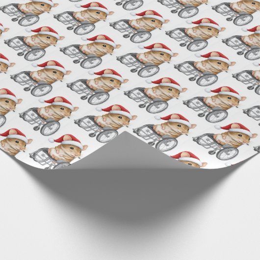 Papier Cadeau Cute Mouse in a Wheelchair Inclusive Christmas (Coin)