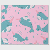 Papier Cadeau Cute Narwhal Motif (Plat)