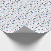 Papier Cadeau Cute Nautical Lighthouse Navire et Sea Gull bleu (Coin)