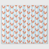 Papier Cadeau Cute Nautical Lobster Crawfish Pattern (Plat)